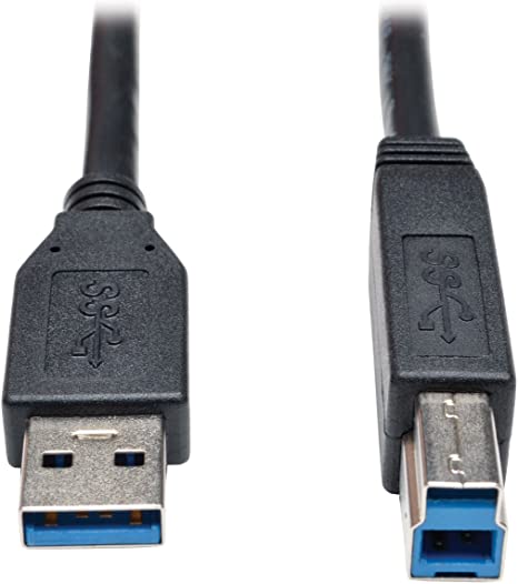 TRIPP LITE 10-Feet USB 3.0 SuperSpeed Device Cable 5Gbps AB M/M, Black (U322-010-BK)