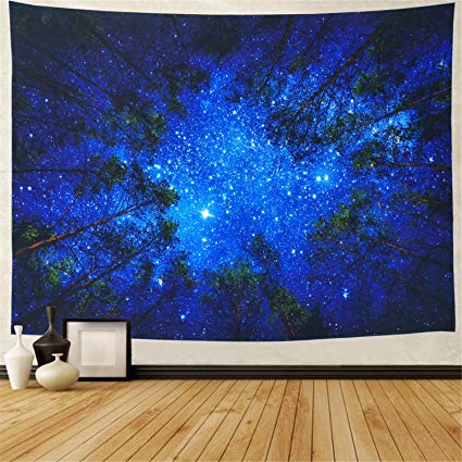 Leofanger Starry Forest Tapestry Wall Hanging Starry Night Tapestry Galaxy Tapestry Mandala Bohemian Tapestry Milky Way Tapestry Night Sky Tapestry Tree Tapestry Dorm Decor Psychedelic Wall Art