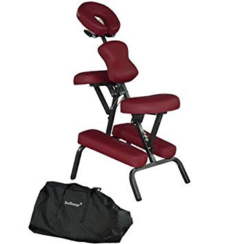Burgundy 4" Portable Massage Chair Tattoo Spa Free Carry Case