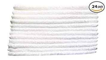 Linteum Textile 100% Soft Cotton PREMIUM WASHCLOTHS Face Towels 13x13 in. 24-Pack White