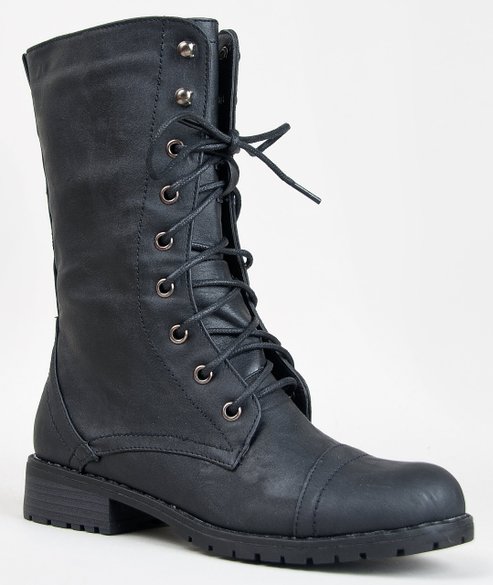 Nature Breeze LUG-11 Lace up Mid Calf Military Combat Boot