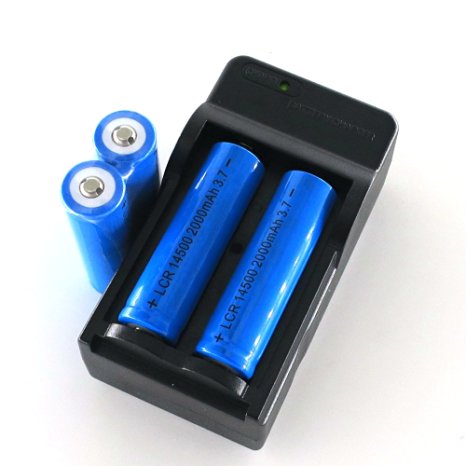 SmartLive Charger with 4 pcs pack 3.7V 14500 2000mah Rechargeable Lithium Battery