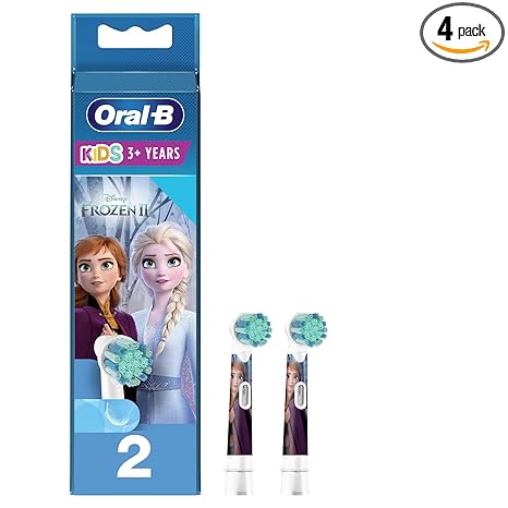 Oral B Kids Electric Rechargeable Toothbrush Heads Replacement Refills, Featuring Disney Frozen Characters (Pack of 2)