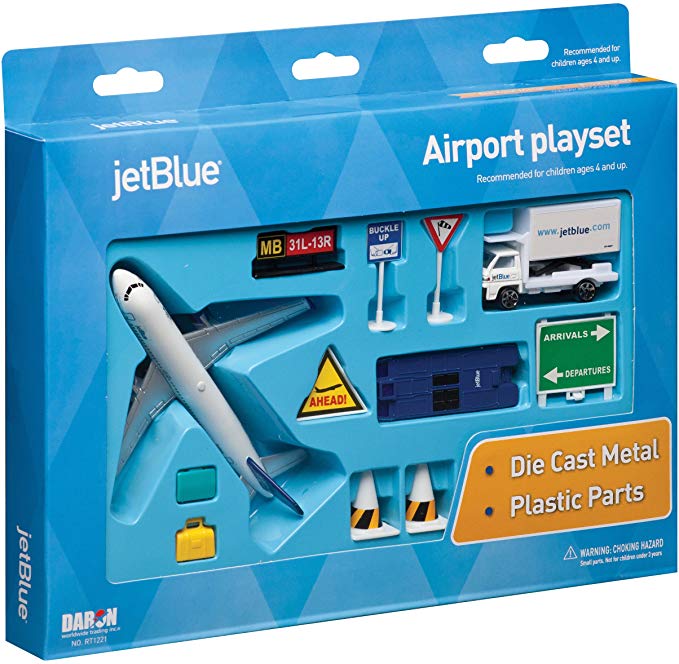 JetBlue Die-Cast Airport Playset (11 Pieces in set)