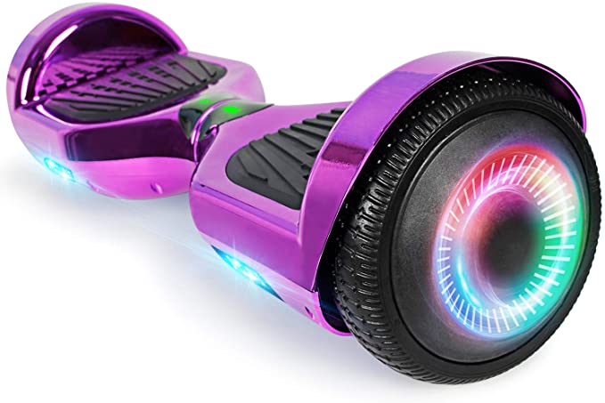 SISIGAD Hoverboard with Bluetooth Speaker and Led Lights, Smart 6.5” Self-Balancing Electric Scooter for Kids and Teenagers