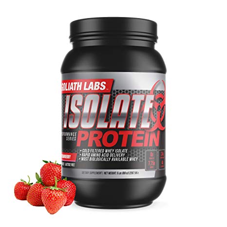 ⧫ Whey Protein Powder Isolate 10 lb 100% Cold Filtered by Goliath Labs (Strawberry)