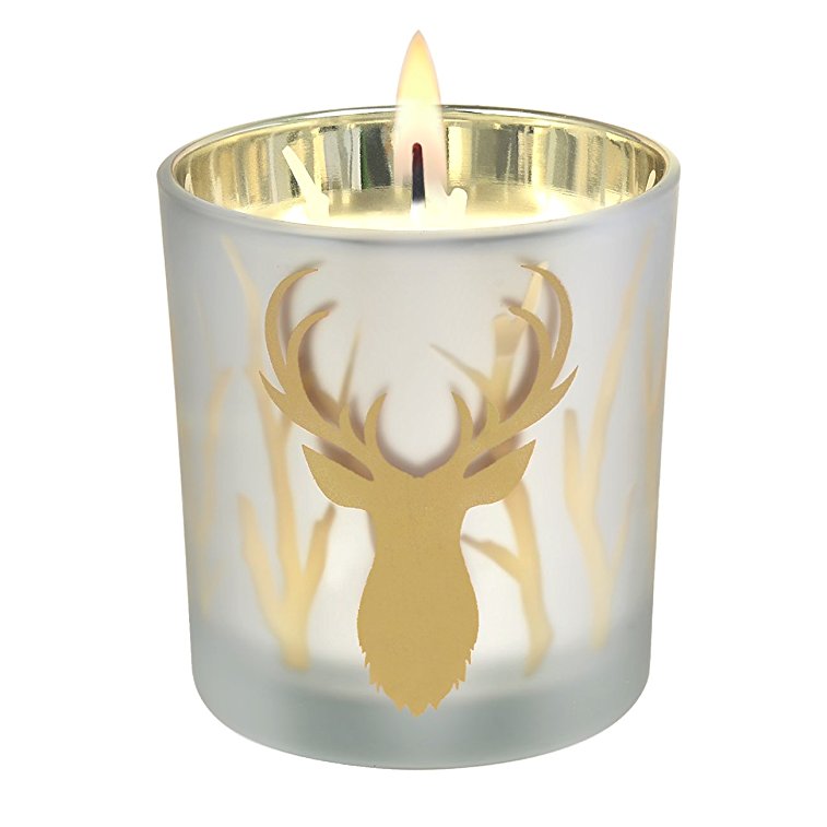 Imanom Soy Scented Candles Apple Pie 40-50 Hour Burn Aromatherapy Stress Relief Christmas Lucky Deer Candle