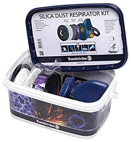 Sundstrom H10-0014 Silica Dust Respirator Kit with SR 100 M/L Silicone Half Mask, P100/HE Particulate Filter and Prefilters