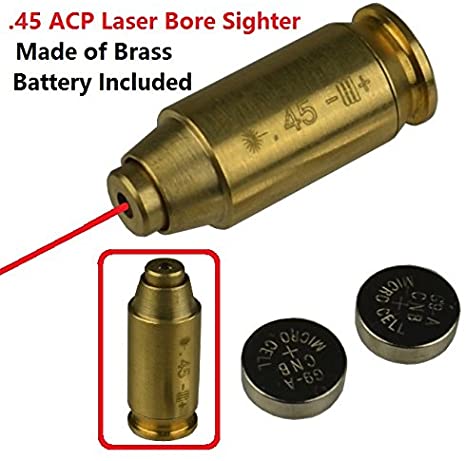 GRG 45ACP .45 Cartridge Pistol Laser Bore Sighter Boresighter Red Dot Laser US Seller, Made of Brass