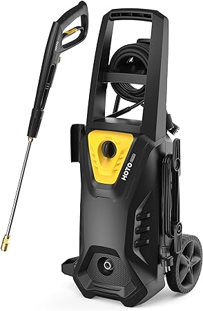 HOTO Electric Pressure Washer, Max PSI-2300, Max GPM-1.6, 5 Adjustable Nozzles, Safety Lock, Automatic Stop, IPX 5, for Cleaning Cars/Fences/Home/Patios/Driveways