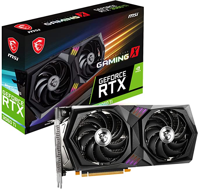 MSI GeForce RTX 3060 Ti Gaming X 8G LHR GDDR6 1770 MHz Boost 14 Gbps 256-bIt 3xDP1.4 HDMI PCIE4.0 (RTX 3060 Ti Gaming X 8G LHR)