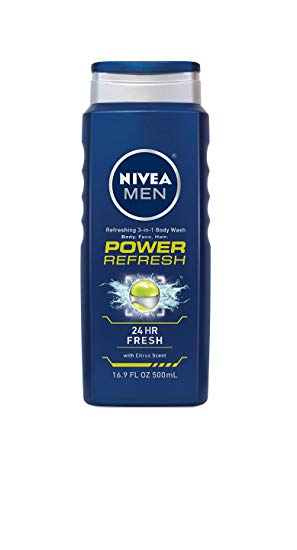 NIVEA Men Power Refresh Body Wash 16.9 Fluid Ounce (Pack of 3)