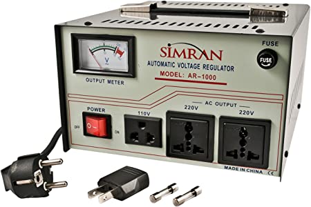 Simran AR-1000 Converter Transformer Voltage Regulator Stabilizer, 1000 WATT, Cream