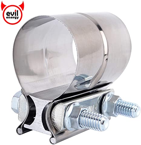 EVIL ENERGY 2.0" Lap Joint Exhaust Band Clamp Exhaust Repair Preformed 304 Stainless Steel