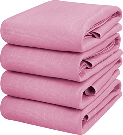 Utopia Bedding Waterproof Incontinence Underpads 34" x 36" (Pack of 4) - Washable and Reusable Bed Pads - Quilted and Absorbent Protector Pads for Adults and Kids (Pink)