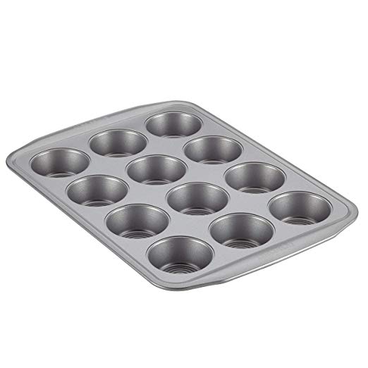 Circulon Nonstick Bakeware 12-Cup Muffin Pan, Gray