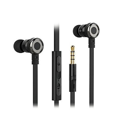 Bibuds C1 Clear Deep Bass Wired In-Ear Headphones Earbuds Earphones with In- line Mic & Volume Control Flat Tangle Free Cable Ideal for Smartphones, Tablets and Mp3/Mp4 Players. (Black)