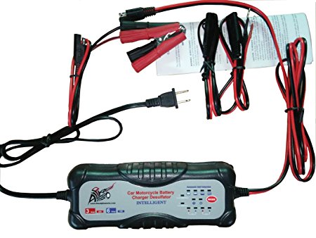 Alphamoto 7 Stage 12v 24v Automatic Motorcycle Car Truck Vehicles ATV Moto Cross Boats Trucks Cars Water craft Golf carts Lawn Mower Smart Battery Charger Tender Maintainer