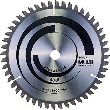 Bosch 2608640815 Multi Material Circular Saw Blade, 184mm x 2.4mm x 16mm, 48 Teeth, SIlver