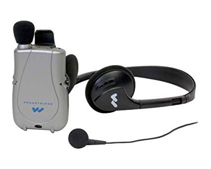 Williams Sound PKT D1 EH Pocketalker Ultra Duo Pack Amplifier with Single Mini Earbud and Folding Headphone