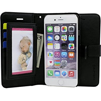 SUPTECH iPhone 6s Plus Case, iPhone 6 Plus Case [Stand Feature] iPhone 6s Plus Wallet Case(2015)/ iPhone 6 Plus Wallet Case (2014) with 5 Card Slots (Versatile Wallet Black)