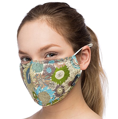 Anti Dust Face Mouth Cover Mask Respirator - Dustproof Anti-bacterial Washable - Reusable masks Respirator Comfy - Cotton Germ Protective Breath Healthy Safety Warm Windproof Mask (Green-Blue)