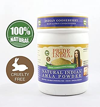 Pride Of India - Indian Amla (Amalaki) Gooseberry Berry Herbal Hair & Skin Care Powder, Half Pound, 100% Natural - BUY ONE GET 50% OFF 2ND UNIT (Mix and Match - Promo APPLIES at Checkout FOR EVERY 2)