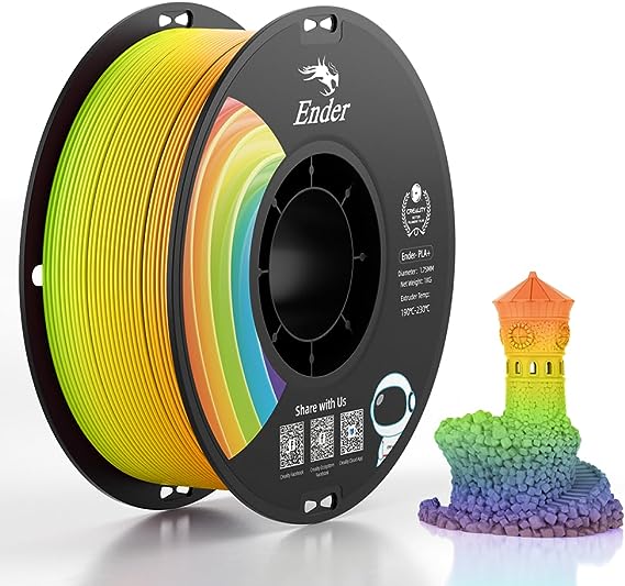 Creality PLA Pro(PLA ) 3D Printer Filament 1.75mm, PLA Plus Rainbow, Toughness Upgraded Dimensional Accuracy  /- 0.03mm, 1kg Spool(2.2lbs) Ender PLA  Filament for Most FDM 3D Printer