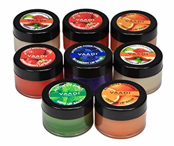 Lip Balm - Ultra Moisturizer - All Natural - Herbal Lip Therapy - Pack of 8 X 10 Gms - Vaadi Herbals (Assorted Pack)