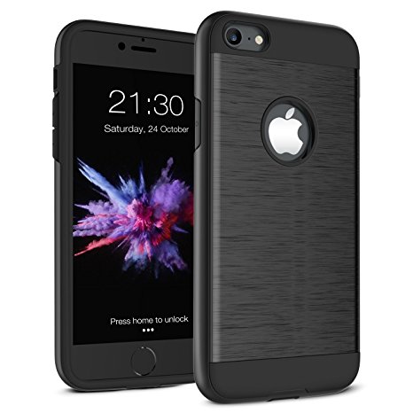 iPhone 7 Case, iPhone 8 Case, A-Maker Shockproof of Heavy Duty Full Protective Anti-Scratch Resistant Dual Layer Rugged Case for Apple iPhone 7, iPhone 8 - Black