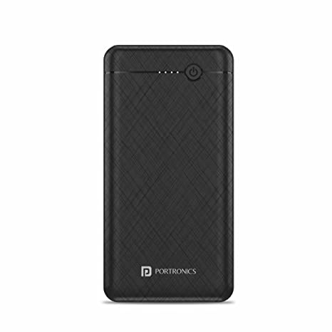 Portronics Power Brick II 20K 20000mAh Power Bank with 2.4A Max Output, Dual Input (Type C   Micro) Dual USB Output(Black)