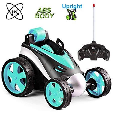 LANKEE Remote Control Car for Boys,RC Stunt Car for Kids,360 Degree Rotation,Upright Driving,Safe Durable ABS Material,RC Car Birthday Gife for Child Aged 4 to 10,Blue