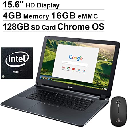 Newest Acer Chromebook 15 15.6 Inch Laptop for Business Student| Intel Atom x5 E8000| 4GB RAM| 16GB eMMC| WiFi| Bluetooth| HDMI| Chrome OS   NexiGo 128GB MicroSD Bundle