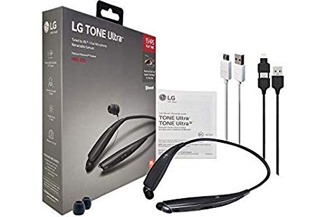 LG Tone Ultra HBS-835 Bluetooth Wireless Stereo Headset with 2in1 MFI Lighting & Micro USB (Retail Packing)