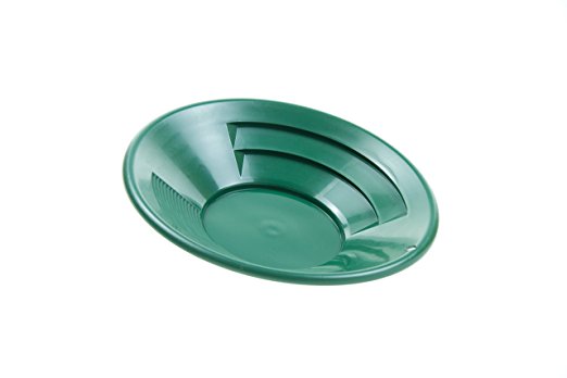 SE GP1012G10 10" Green Plastic Gold Pan with Two Types of Riffles