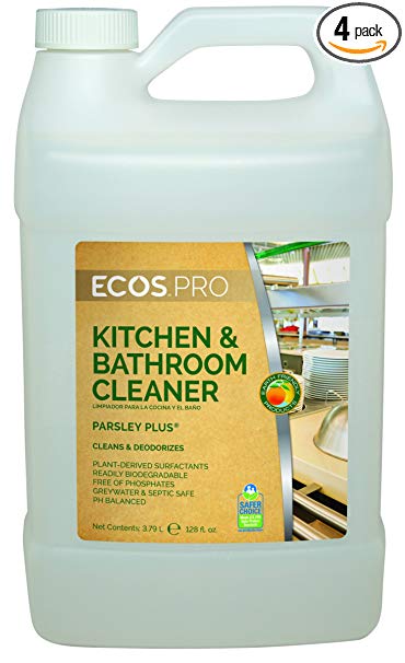 Earth Friendly Products Proline PL9746/04 Parsley Plus All-Purpose Kitchen-Bathroom Cleaner-Degreaser, 1 gallon Bottles (Case of 4)