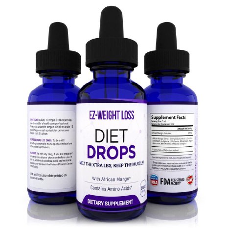 Natural Weight loss DIET DROPS - Helps burn calories - Appetite Suppressant with African Mango and Amino Acids - Ultra Concentrated - Burn Unwanted Fat All Natural - Maintain Muscle
