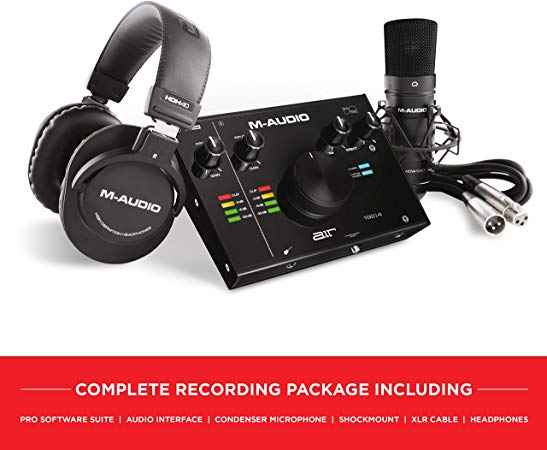 M-Audio AIR 192|4 Vocal Studio Pro - Complete Recording Package - 2-In/2-Out USB Audio Interface with Condenser Microphone, Shockmount, XLR Cable, Headphones and Pro Software Suite