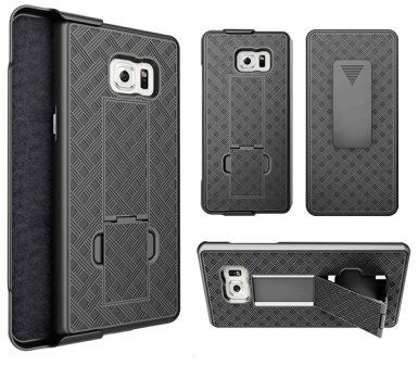 Galaxy Note 7 Case, Bomea Samsung Galaxy Note 7 Belt Clip Case Super Slim Hard Shell Holster Case Cover with Kickstand and Swivel Belt Clip for Galaxy Note 7 Cell Phone Black