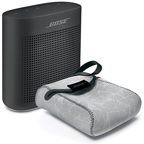 Bose SoundLink Color Bluetooth Speaker II, Soft Black - BUNDLE with SoundLink Color Carry Case, Gray