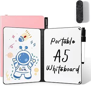 AGM Small White Board Dry Erase, Double Sided Folding Whiteboards with Pen, Mini Portable Dry Erase Board for Study, Meeting, Doodling, Planning