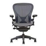 Aeron Chair by Herman Miller Highly Adjustable - PostureFit Lumbar Back Support Cushion - Adjustable Arms - Tilt Limiter - Standard Carpet Casters - Graphite FrameCarbon Classic Pellicle - Size B Medium
