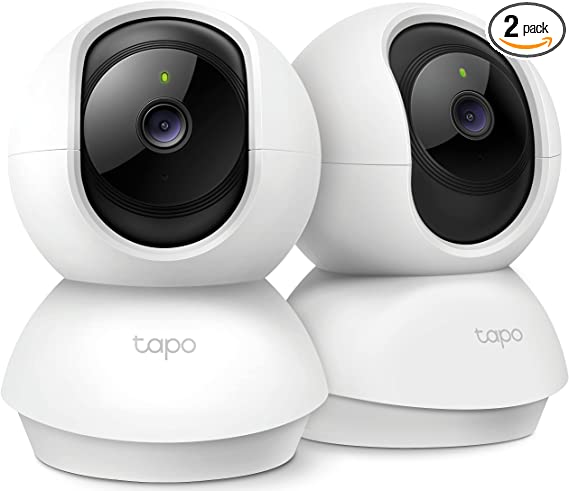 TP-Link Tapo 2K Pan/Tilt Security Camera for Baby Monitor, Dog Camera w/ Motion Detection, 2-Way Audio, Siren, Night Vision, Cloud & SD Card Storage, Works with Alexa & Google Home, 2-Pack (C210P2)