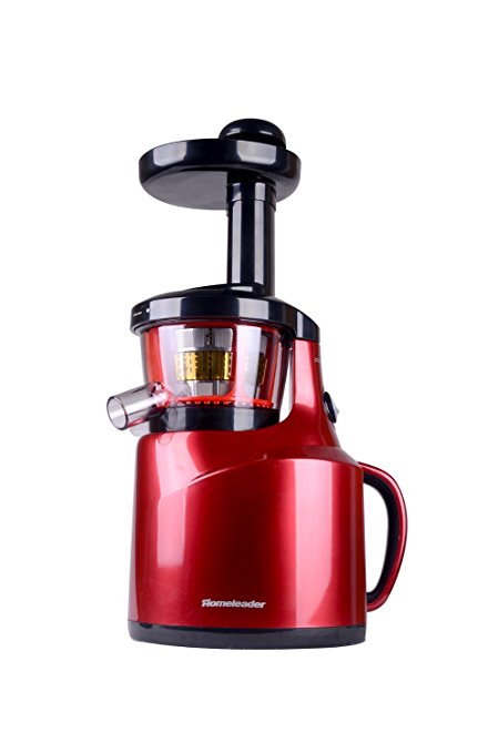 Homeleader Masticating Slow Juicer,Juice Extractor 150-Watt for All Fruit and Vegetable, Cool Bright Red