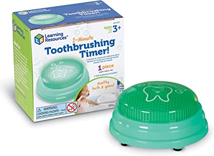 Learning Resources 2-Minute Toothbrushing Timer, Kids Dental Health, Toddler Toothbrush, Toddler Timer Bathroom, Timer for Kids, 1 Piece, Age 3