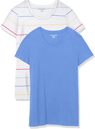 Amazon Essentials Women's 2-Pack Classic-Fit Short-Sleeve Crewneck T-Shirt