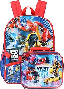 Transformers 16'' Full Size Backpack Lunchbox Set Bookbag School Set