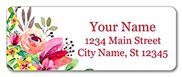 Personalized Return Address Labels - Beautiful Flowers Design - 120 Custom Self-Adhesive Stickers