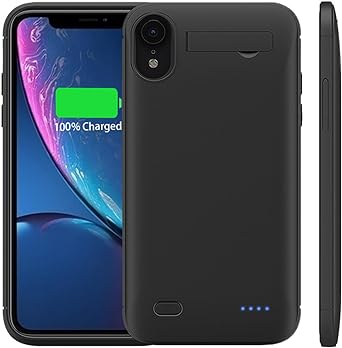 AFTRYOUGO Battery Case for iPhone XR(6.1 inch), 7200mAh Portable Charger Case Rechargeable Extended Battery Pack Charging Case Compatible with iPhone XR(6.1 inch)-Black