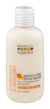 Natures Baby Organics Conditioner & Detangler, Vanilla Tangerine, 8-Ounce Bottle